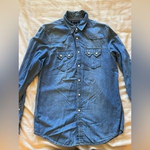 INC Long Sleeve Denim Shirt - Mens S